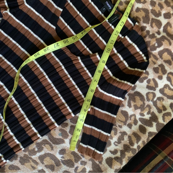 THEORY stripe blouse size small cotton blend top shirt scoop neck - Picture 9 of 9